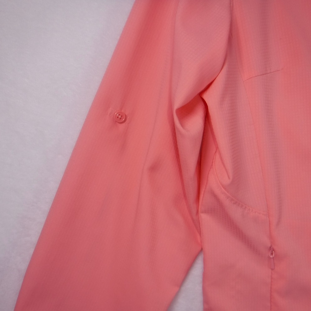 Columbia Omni-Shade Womens Large Coral Pink Long Sleeve Sun Protection Shirt L - Picture 10 of 12